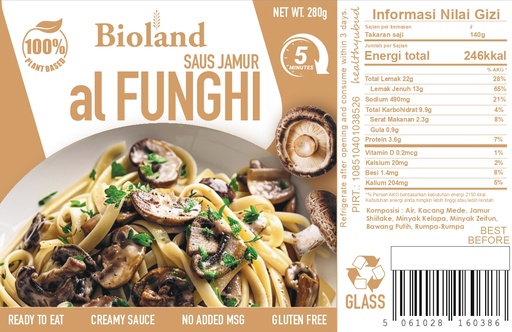 Bioland Pasta Sauce Al Fungi  6x280g