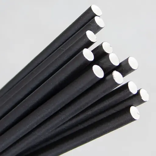 Straw Paper Black 1 packs x 250 pcs ( Q 8mm)